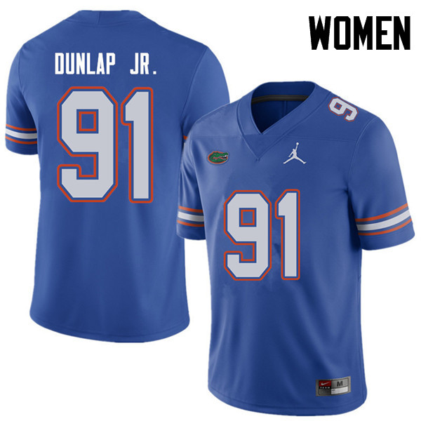 Jordan Brand Women #91 Marlon Dunlap Jr. Florida Gators College Football Jerseys Sale-Royal - Click Image to Close
